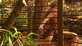 madison ivy keeps her titty fuck a secret from stepdaddy with blowjob and cumshot outdoors