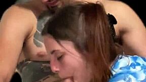 Pretty Skinny Slut Gives Deepthroat Blowjob And Handjob To Huge Cock