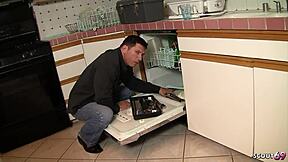 Curvy Big Natural Saggy Tits Teen Tricked Repairman into Cheating Fuck with Intense Squirting Orgasm!