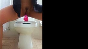 Sexy petite girlfriend masturbates with dildo squirting orgasm in dirty homemade video leaked from boyfriend