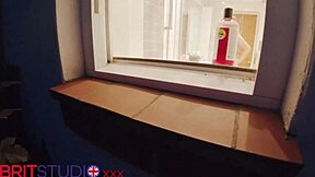 Watching your neighbour in the shower, her wet pussy dripping as she flashes that curvy body 😏.