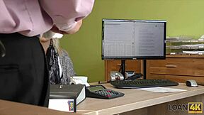 loan4k offers wet european teen pussy drilling from naughty credit agent in casting interview