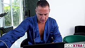 Tiny assistant becomes boss's personal fuck toy in shy petite action