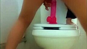 Sexy petite girlfriend masturbates with dildo squirting orgasm in dirty homemade video leaked from boyfriend