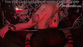 gothic latina teen in cowgirl and doggystyle with boyfriend for cumshot facial