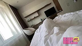 Cheating on Girlfriend with Cute Petite Stepsister in Morning Creampie Fuck