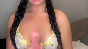 British Exchange Student Horny Solo Masturbation with Toys to Orgasm in POV