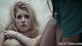 i can't believe this perverted doctor is probing my tight vagina like that, arya fae style, with his big cock choking me outdoors