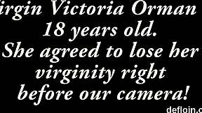 Innocent nympho spreads trimmed pussy for hardcore defloration