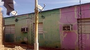 Hey, my neighbor can't resist staring at my big ass in this short dress.