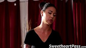 I love how this older babe teaches me with strap on in lesbian tribbing and rimjob session.