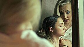 hey, that nasty milf stepmom is fucking her teen stepdaughter with dildo and scissoring