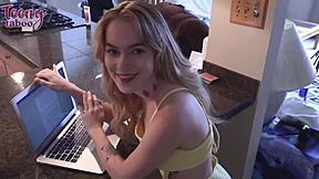blonde sage fox gets creampie from stepdad mr brogan in quickie