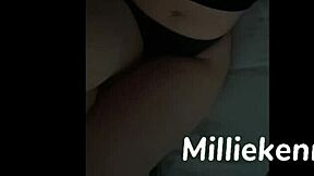 Young Millie dildo riding and squirting in college orgasm reality