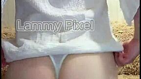why is this horny brunette lammy pixel stripping to reveal her huge ass?