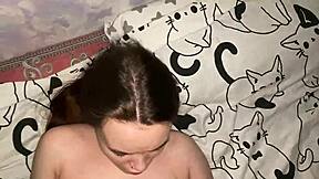 Pov stepdaughter lays in my bed begging for a fuck and cum in mouth 😈