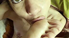 petite beauty sucks cock and toes simultaneously