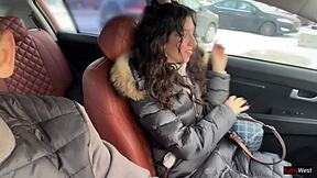 Katty West wants to fuck her boyfriend in a car publicly one last time before breaking up, with blowjob and doggystyle 😢