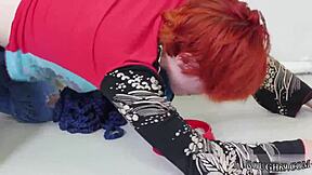 only anal teen 18+ and has squirting orgasm cummie the painal cum cat, bound in bdsm domination with assfucking and hardcore fetish close up.