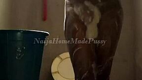 the young black girl with big natural tits invites daddy to join her in the wet shower for some fun