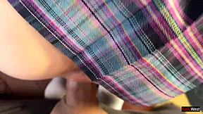 Katty West wants to fuck her boyfriend in a car publicly one last time before breaking up, with blowjob and doggystyle 😢