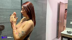 Spying On My Big Ass Stepsis In The Shower! We Ended Up Fucking Hard With Blowjob And Cowgirl Riding - Max Betancur & Devil Khloe!