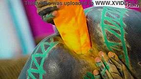 Hey sexy tattoo girl, show off that petite ass in fishnets and high heels with xl dildo anal play