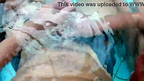 Me and my friend seduce this curvy mature with a monster cock for a hot ffm threesome by the pool