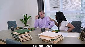 Stepdads viagra mishap leads to taboo help from stepdaughter in bent over missionary riding. She eagerly sucks and orgasms in hardcore old young encounter.