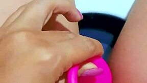 Pretty Girl's Intense Fingering Of Wet Pink Pussy In Office Bathroom