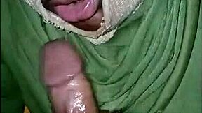 super sloppy deep throat blowjob from masked girl