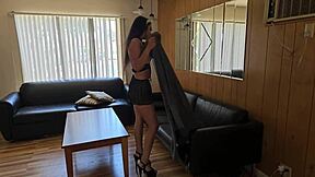 Slutty Latina maid Sasha Sweetness caught toying on the job and gets stuffed with big black cock in doggystyle