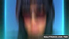 Big naturals bouncy with blonde and brunette kissing and licking pussy