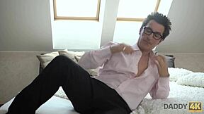 i'm the blonde babe who gets old man's boner from daddy after showering