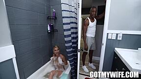 Hey, check this out 😏 husband watches as Laura gets her naughty revenge with big ass blowjob and hardcore tits action