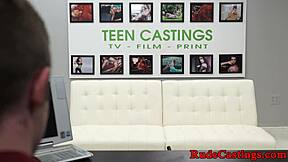 Uh, I think this casting teen gives blowjob while bound in bdsm. Gets rough facial from hardcore cock sucking.