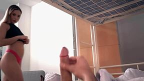 18 years old babe lilly bella gets her tight pussy banged by big dick security guy 😈