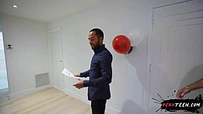 Blonde couple caught fucking with big ass cowgirl riding on big cock in someone elses home!