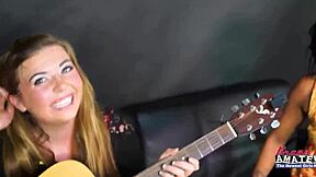 Skinny Cute Blonde Madelyn and Brunette Sofia Finger Fuck Twats