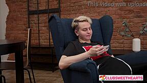 Clubsweethearts Catches Boyfriend Watching Porn With Cute Girl Next Door In Close-up Blowjob And Riding