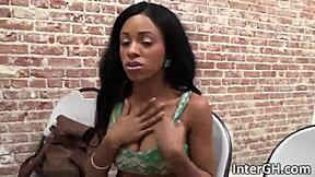 Ebony backs her ass up to the glory hole