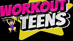 Shy petite teen with big ass tries deepthroat and hardcore fucking in gym workout.