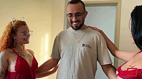 We Let The Naughty Neighbor Watch As Voyeur While Latina Girls Lick Pussy In Homemade Orgy Fun