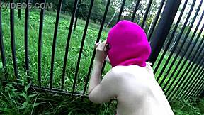 Naughty Chick Fucks Outside in Forest Meadow and Public Places