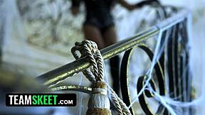 Feeling the rush as tiny cutie Freya Von Doom dominates her October all-star blowout