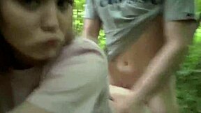 Naughty Chick Fucks Outside in Forest Meadow and Public Places