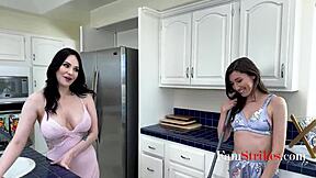 Dirty little 18+ enjoys step family threesome with daddy and mommy big tits 😏