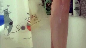 Hey, check out this busty teen 18+ washing her perfect feet in the shower