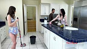 Dirty little 18+ enjoys step family threesome with daddy and mommy big tits 😏