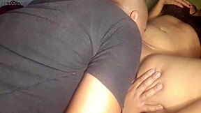 Brazilian teen bends over for interracial doggystyle creampie outdoors